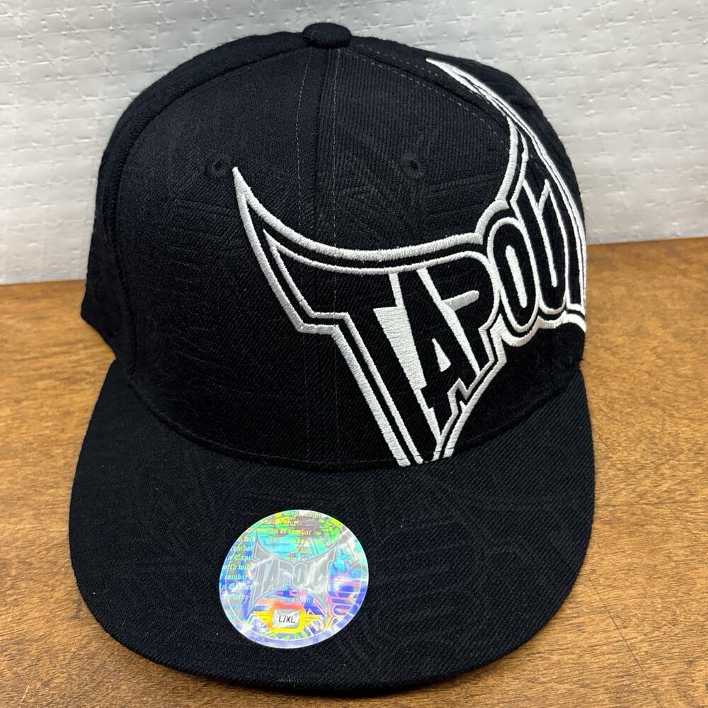 NWT Tapout Hat All Over Embroidered Fighting USA Cap Black Size Snapback UFC